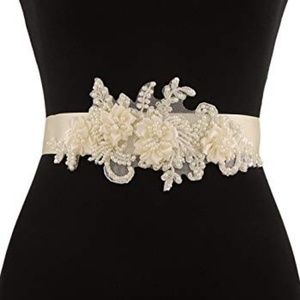 Ivory Bridal/Flower Girl Wedding Sash Belt